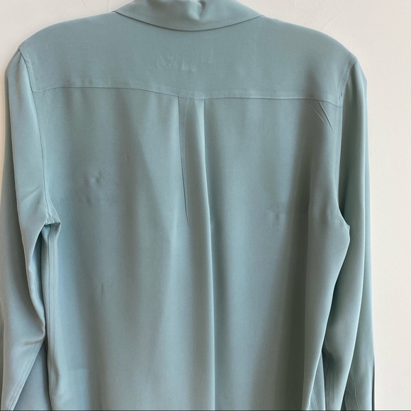 Equipment Keira Piped Sage Green Silk Button Down Shirt Women Size XS - Picture 9 of 12